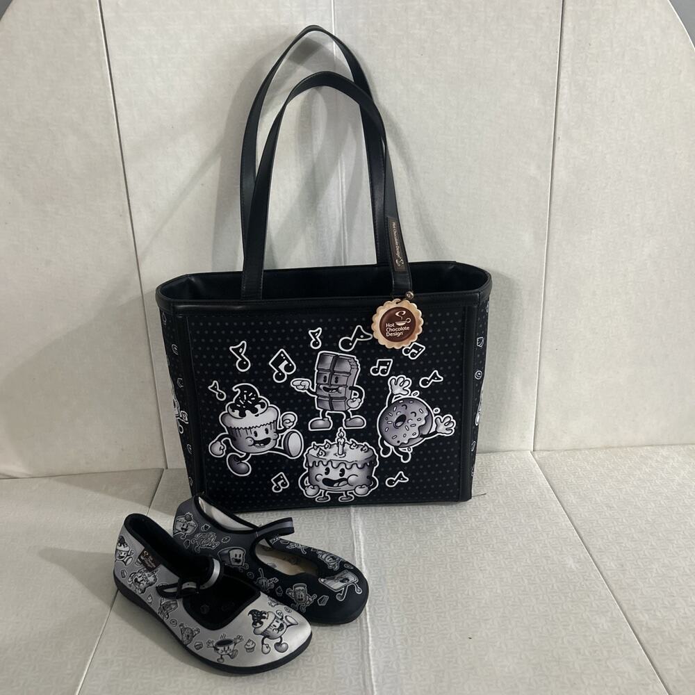 Hot Chocolate Design Sweet Treats Mary Jane Flats EU 37 Food Print Shoes & Purse